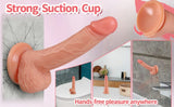 REALISTIC SUCTION SILICONE DILDO